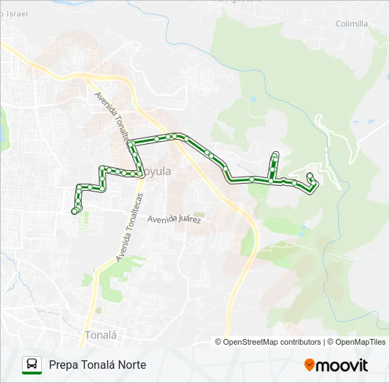 C106 - PREPA TONALÁ NORTE Bus Line Map