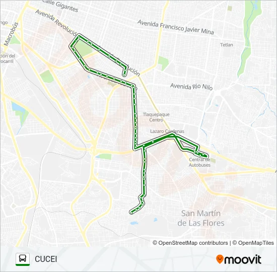 T02 - CUCEI Bus Line Map