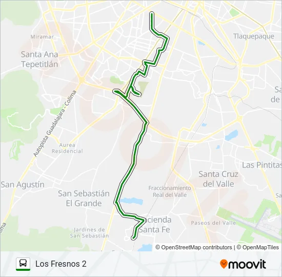 Mapa de C76 de autobús