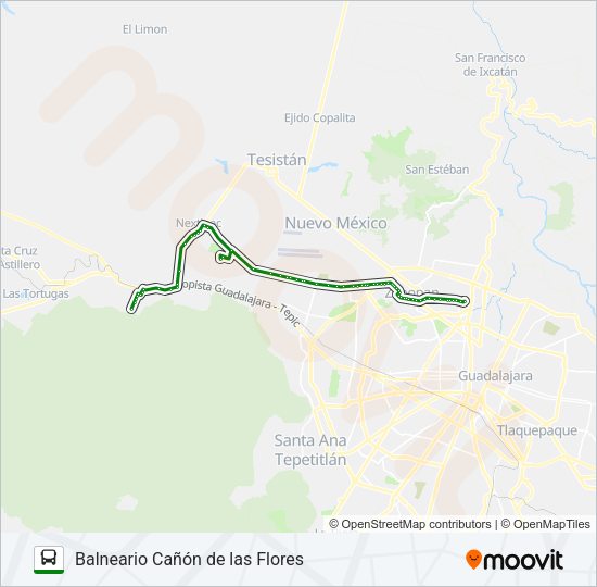 Mapa de C72 de autobús