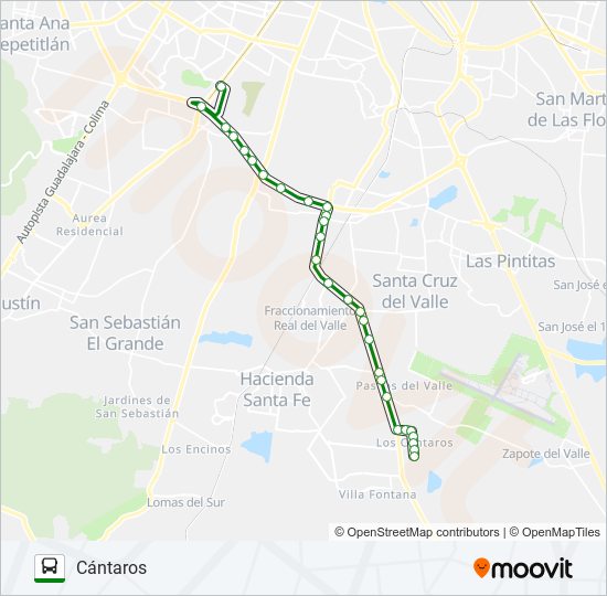 Mapa de C77 de autobús