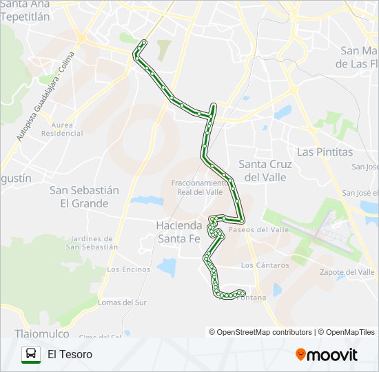 Mapa de C113 - VALLE DORADO de autobús