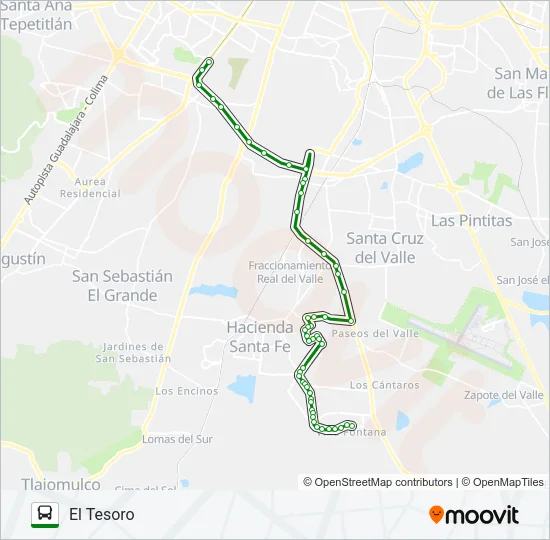 C113 - VALLE DORADO Bus Line Map