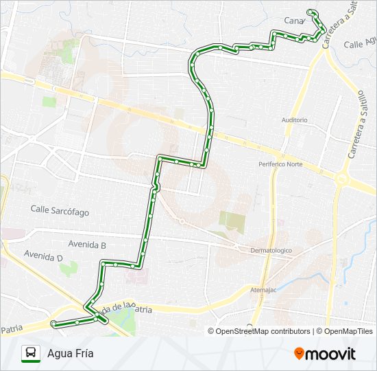 C33-A - AGUA FRÍA Bus Line Map