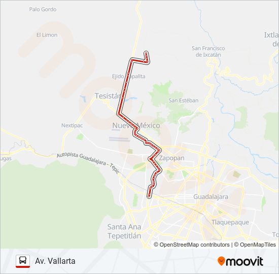 Ruta T17b: Horarios, Paradas Y Mapas - Av. Vallarta (Actualizado)