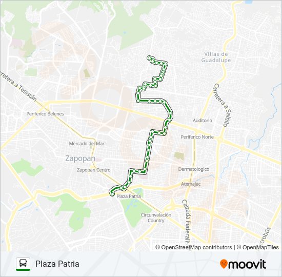 Mapa de C44 - PLAZA PATRIA de autobús