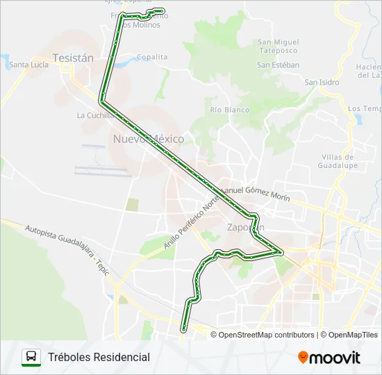Mapa de C136 de autobús