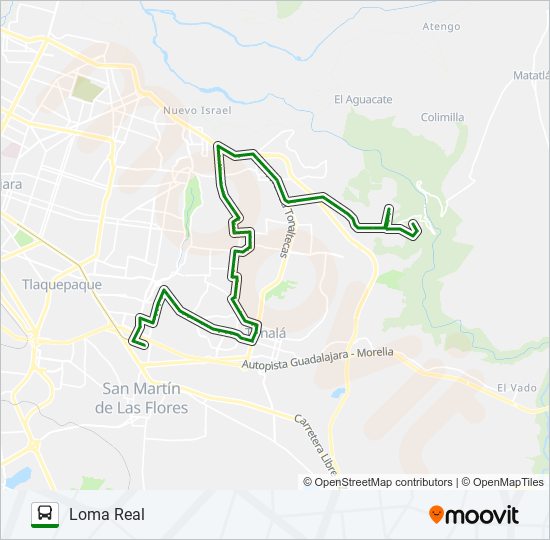 Mapa de C105 de autobús