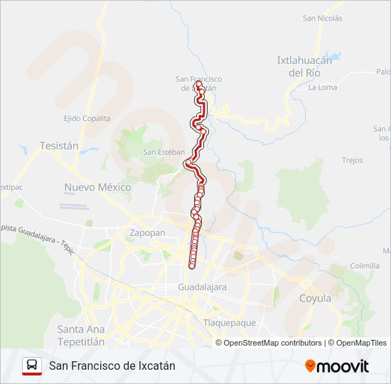 Mapa de IXCATÁN de autobús