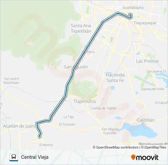 JOCOTEPEC Bus Line Map