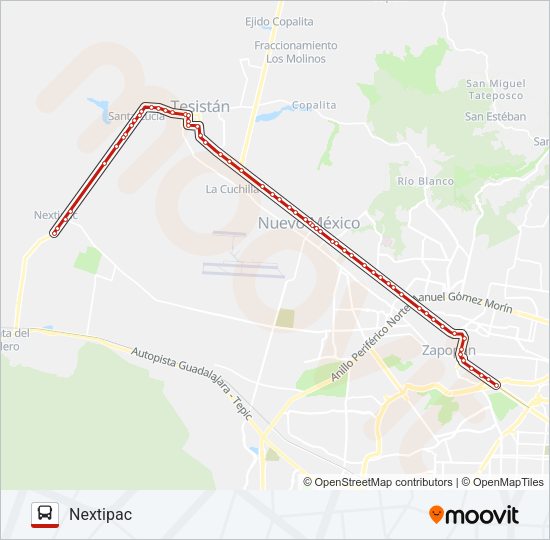 Mapa de T16-B - NEXTIPAC de autobús