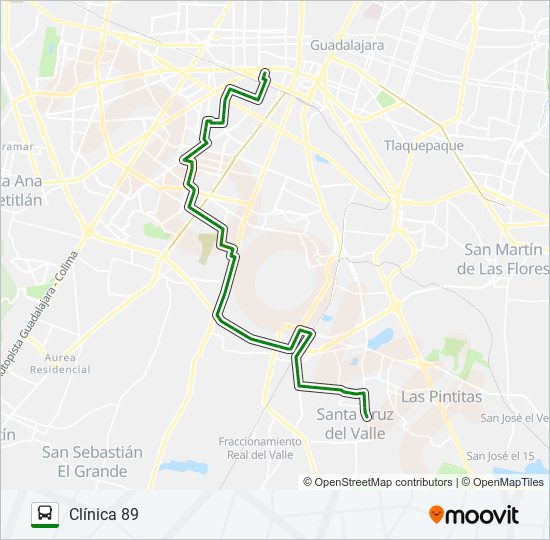 Mapa de C115 de autobús