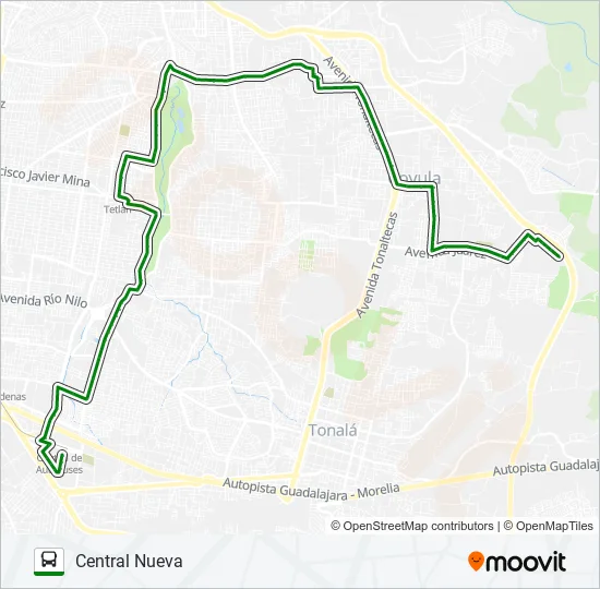 Mapa de C29 - A de autobús