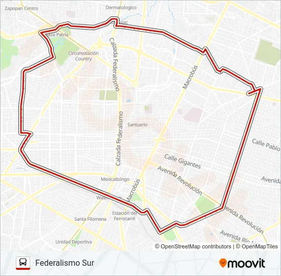 T18-B - TERRANOVA Bus Line Map