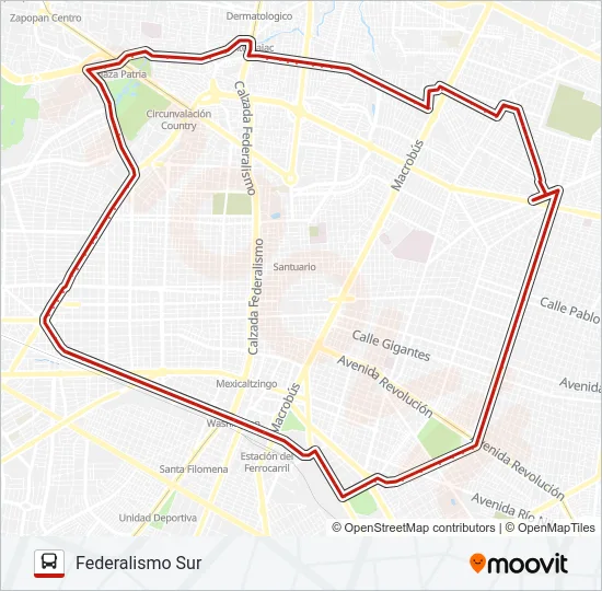 T18-B - LÓPEZ MATEOS Bus Line Map