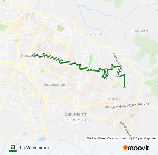 Mapa de C36 de autobús