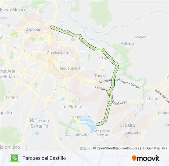 C98 - CU TONALÁ Bus Line Map