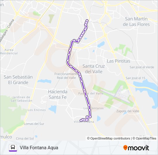 Mapa de A21 de autobús