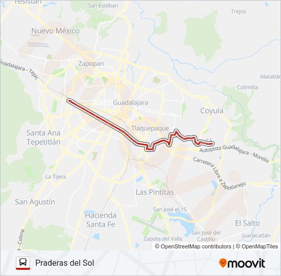 Mapa de T04-A - TONALÁ de autobús