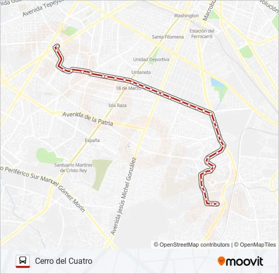 T01 - PLAZA DEL SOL Bus Line Map