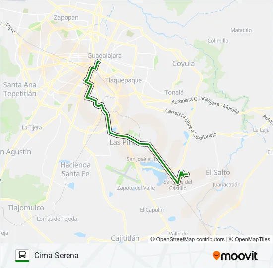 C15 - CECYTEJ Bus Line Map