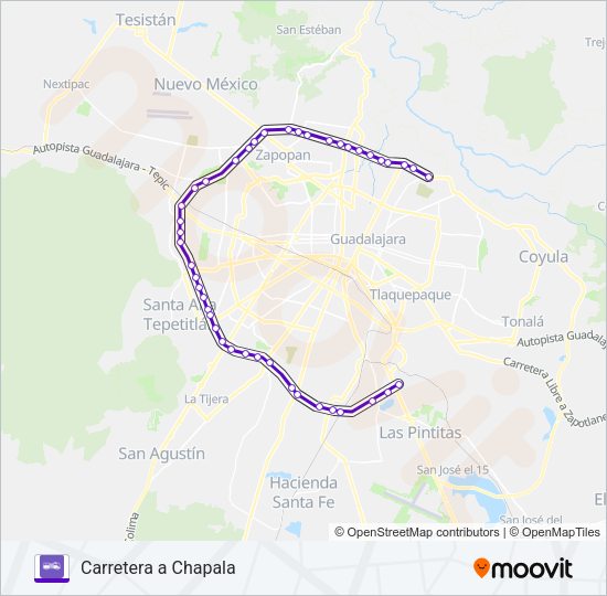 Mapa de T01 de autobús