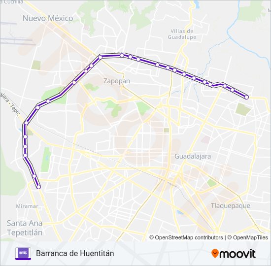 Mapa de T02 de autobús
