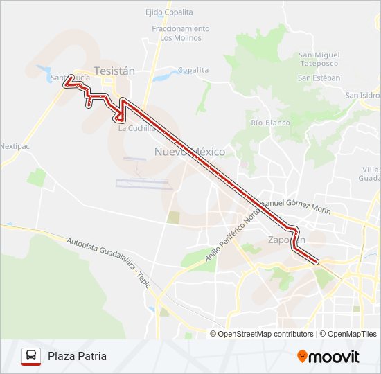 Mapa de T16-B - VILLA FONTANA de autobús