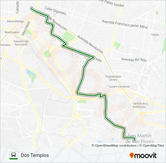 Mapa de C52 - A de autobús
