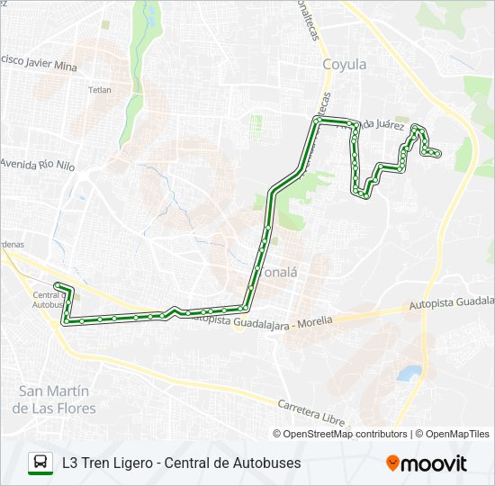 Mapa de T11-B/C01 de autobús