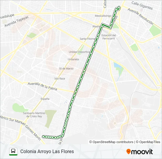 T14-B - DOS TEMPLOS Bus Line Map
