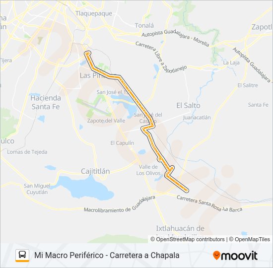 Mapa de 180 de autobús