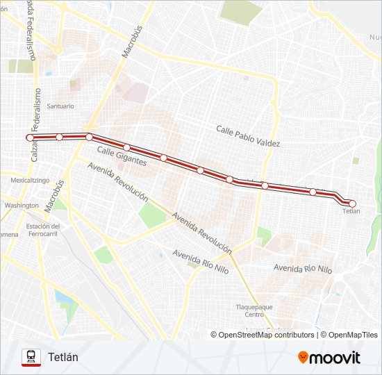 Mapa de TL-2 de tren