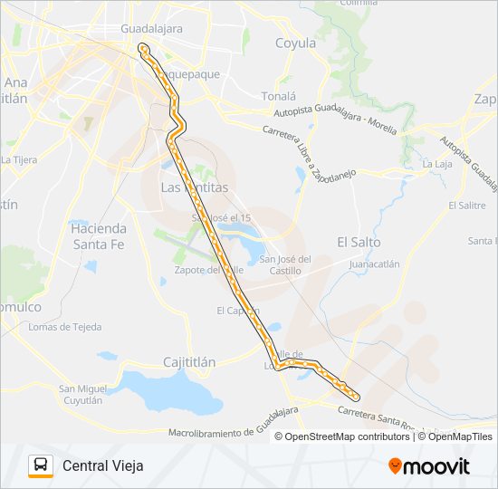 Mapa de SABINOS de autobús