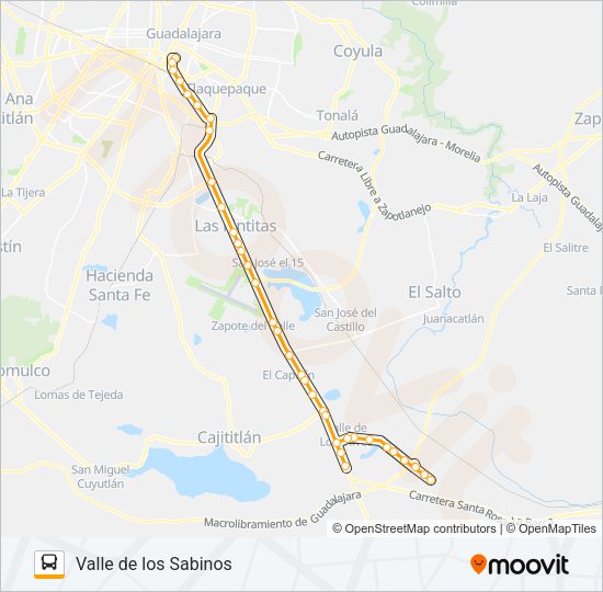 Mapa de SABINOS de autobús