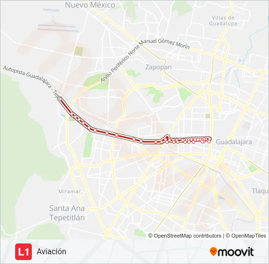 LÍNEA 1 Bus Line Map