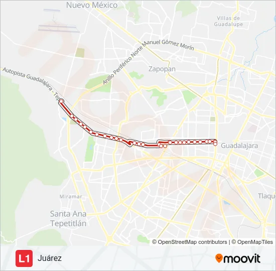 LÍNEA 1 Bus Line Map
