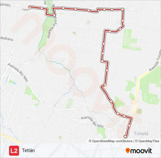 LÍNEA 2 Bus Line Map