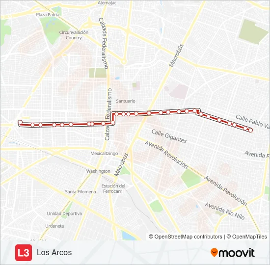 LÍNEA 3 Bus Line Map