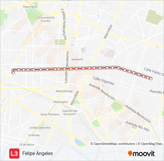 Mapa de  3 de autobús