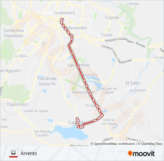 Mapa de ARVENTO de autobús