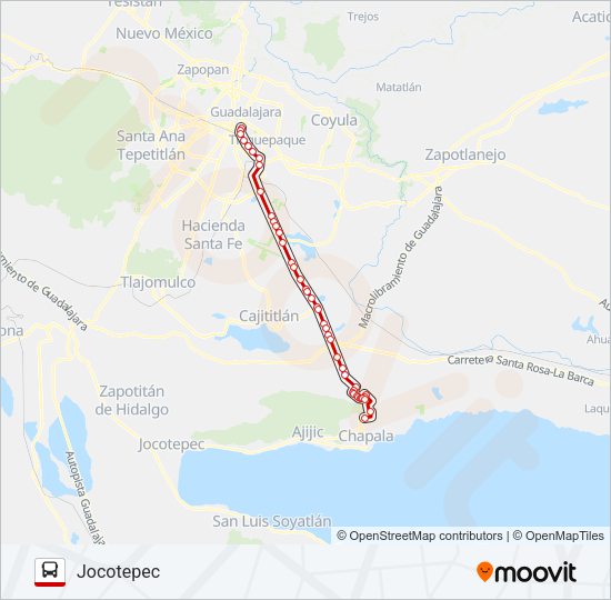 Mapa de JOCOTEPEC de autobús