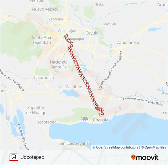 JOCOTEPEC Bus Line Map