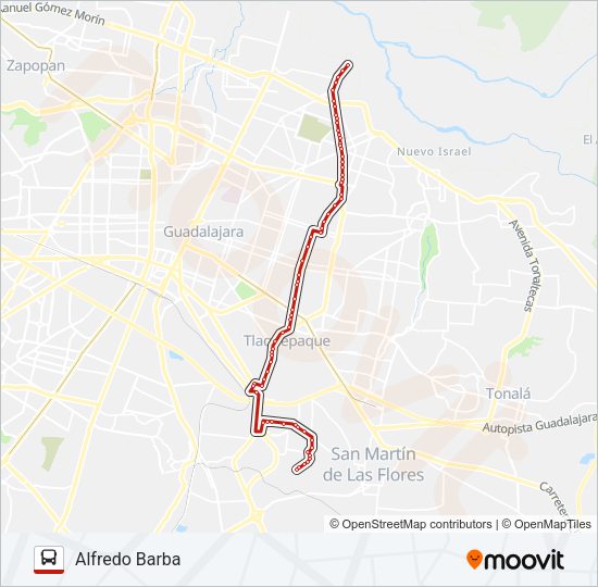Mapa de T02 de autobús