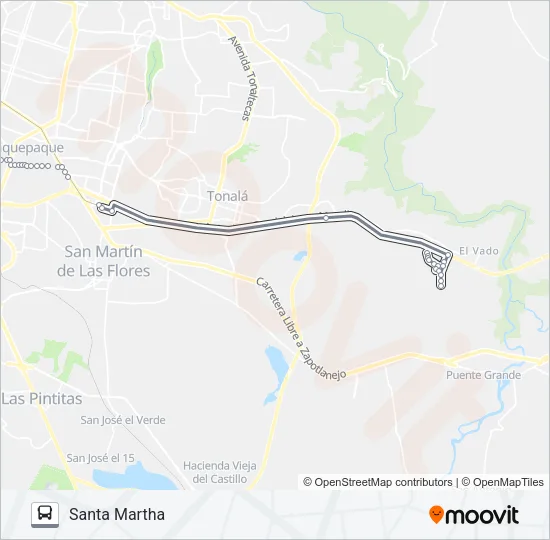 SANTA MARTHA Bus Line Map