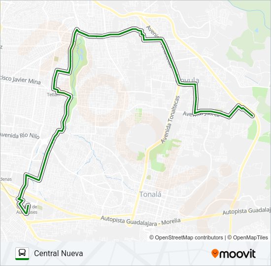 Mapa de C29 (610-A) de autobús