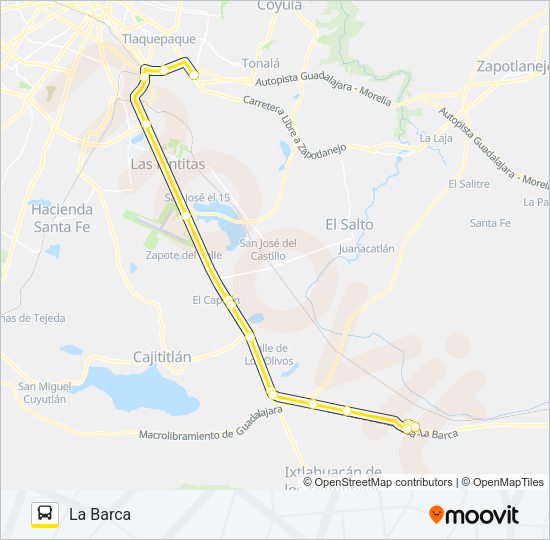Mapa de BARCA de autobús