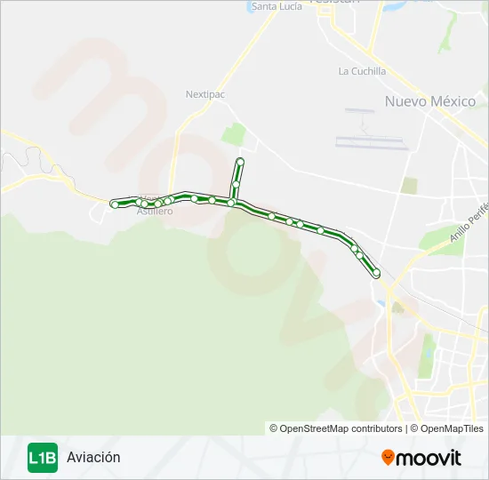 LÍNEA 1-B Bus Line Map