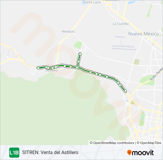 LÍNEA 1-B bus Line Map