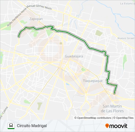 Mapa de C71 de autobús